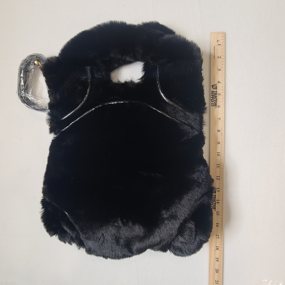 NWT Foley-Corinna Hygge Tower Faux Fur Black Handbag With Shoulder Strap Purse - Picture 2 of 7